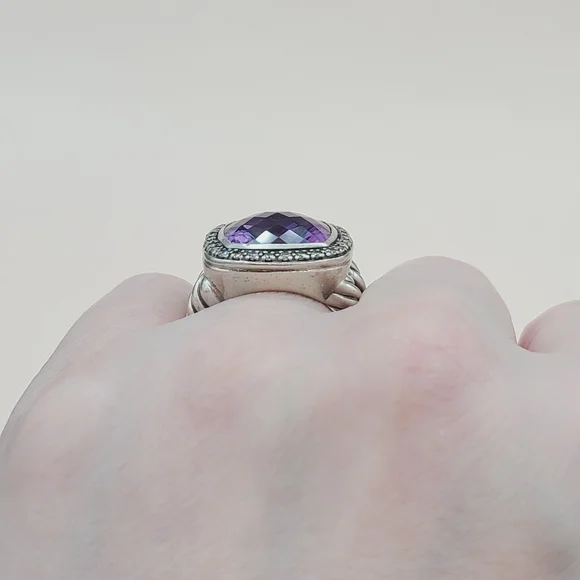 David Yurman Albion 14mm Amethyst Moonlight Ice Diamond Ring